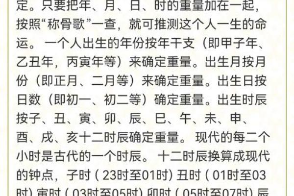 鬼谷子称骨算命表男女